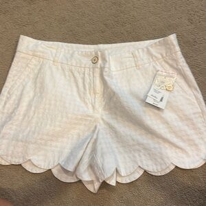 Crown and ivy Shelby White Scalloped Women Shorts size 12NWT FREE SHIP